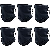 Wheebo 6 Pieces Winter Fleece Neck Warmer For Men Women Cold Weather Neck Gaiter Ski Face Mask Scarf Covering