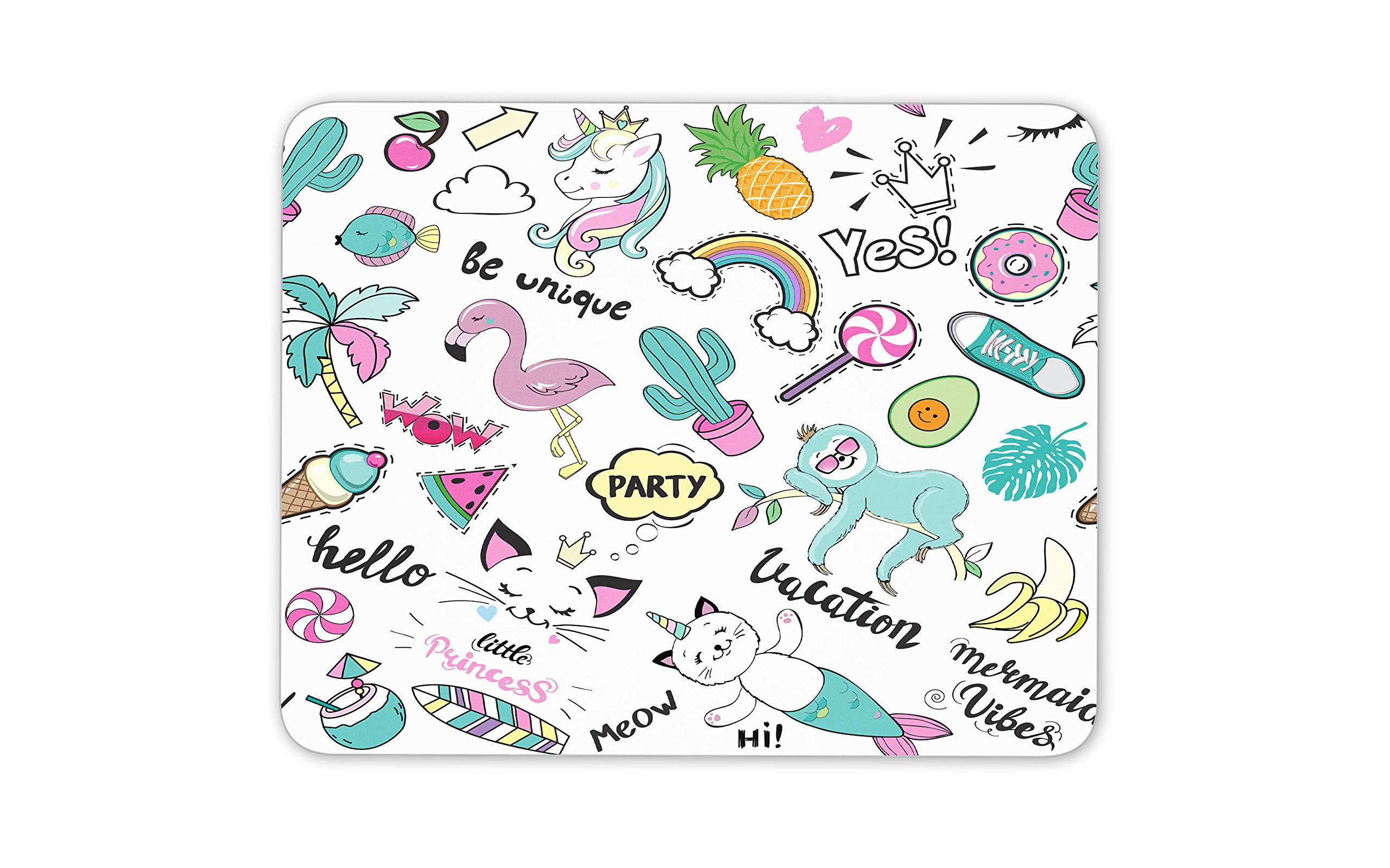 Destination Vinyl Ltd Girl's Party Mouse Mat Pad - Unicorn Sloth Flamingo Teen Computer #12330