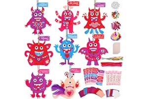 MIBOR Valentine's Day Gifts for Kids Classroom, 40 Sets Valentines Day Cards Craft Kit Monster Arts for School Exchange, Make Your Own Craft Supplies for Valentines Party Favor Decoration, DIY Activities