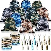 CHENGU 36 Pcs Camo Drawstring Bag Bulk,Classic Camo
