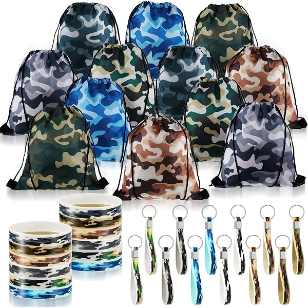 Tondiamo 12 Stück Camo Drawstring Rucksack - Tarnmuster Polyester, 34x43 Cm Für Outdoor