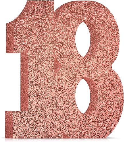 100 Stück Konfetti „Zahl 18“ – Rosa Glitzer, Für 18. Geburtstag, Tischdeko & Kuchendekoration