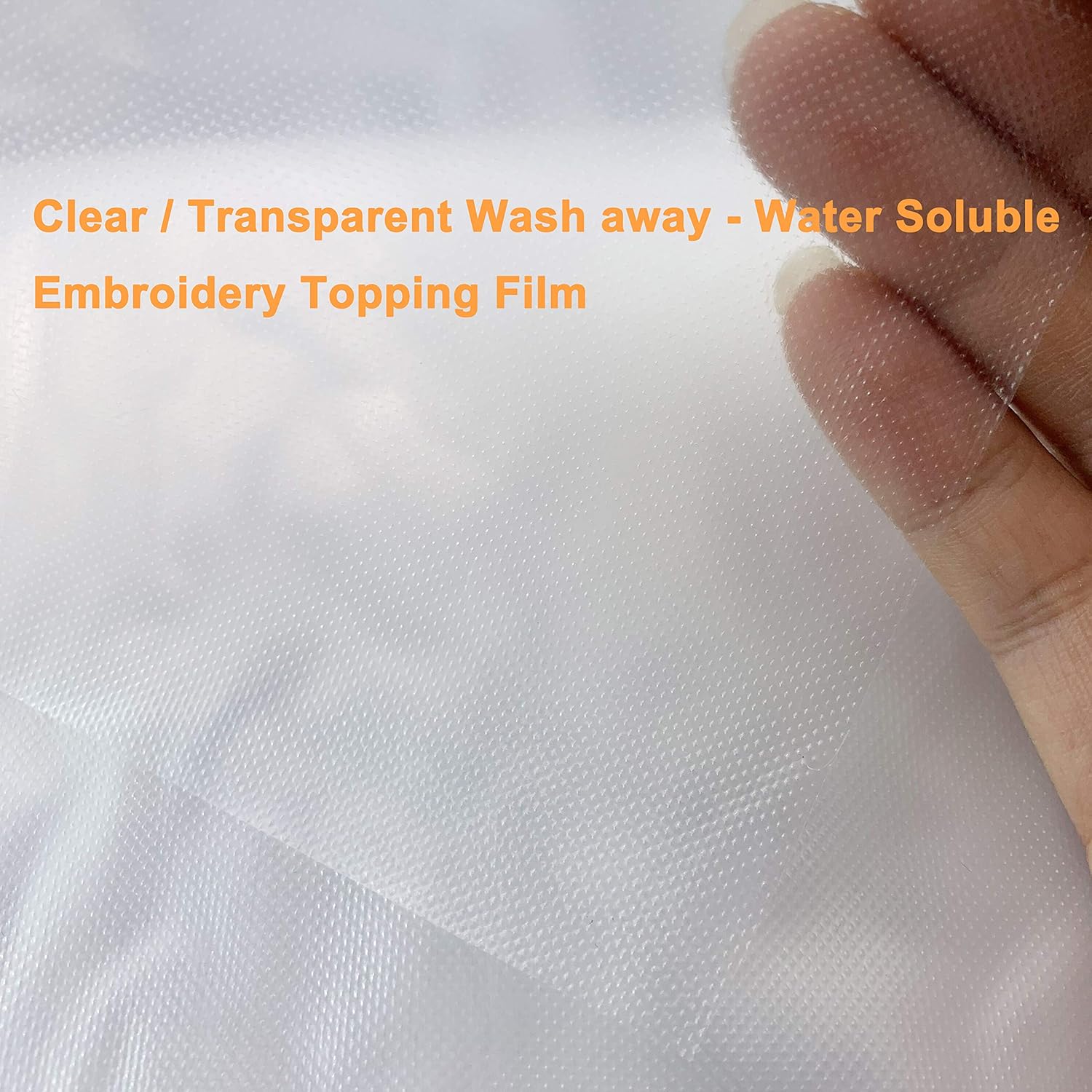 New brothread 25 Microns Transparent Wash Away, Water Soluble Embroidery Topping Film, 10"x10Yd roll - Image 4