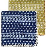 Pemilosci 2 Pack Large Cotton Bandana Headband, Head Wrap, Protective Coverage, Hair Neck Scarf for Women 28 x 28 inch