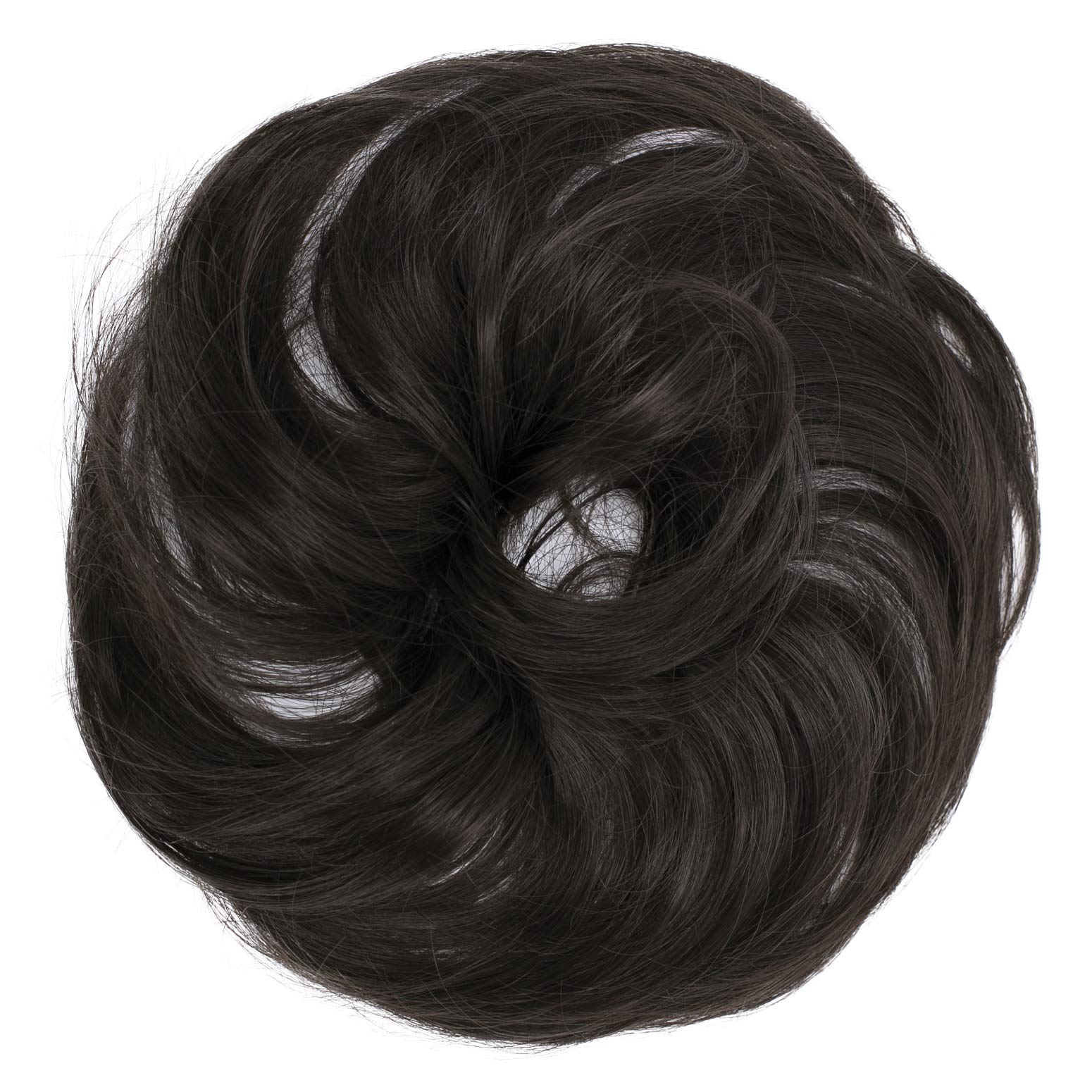 CAISHASynthetic Fiber Hairpiece Scrunchie Scrunchy Updo Slightly Wavy Dark Brown G3B โ image 1