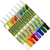 Mighty Marker PM-15, Eco-Friendly Paint Marker, Alcohol-Based &amp; Xylene-Free, Waterproof &amp; Permanent, 10ml, 2.3mm Tip, 8 Bonus Tips, Made in USA, Assorted 8 Pack