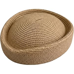 Vistnale Pillbox Hat|Pillbox Hats for Women, Straw Beret Hat for Women, Minimalist Japanese Style, Breathable Summer Headwear