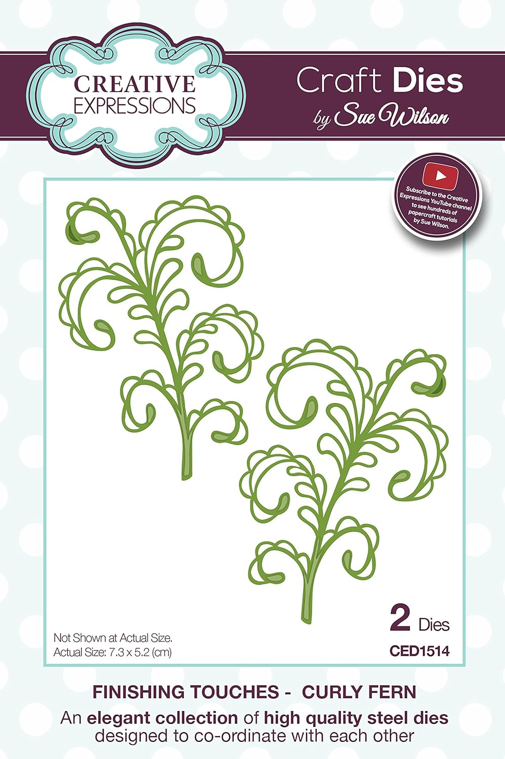 Sue Wilson Finishing Touches Collection Curly Fern Die Set, Metal, Silver, 18 x 12 x 0.6 cm, 18.0 x 12.0 x 0.6 cm - Image 3