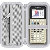 Baval Hard Case for Texas Instruments TI-84 Evo/TI-84 Plus CE Calculator | Fits for TI-84 Evo/TI-84 Plus CE/TI-84 Plus/TI-Nspire CX II CAS/TI-Nspire CX II Calculator, Gold Case+White Zipper