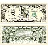 American Art Classics Pack of 50 - Traditional Million Dollar Bills - Not Real Currency