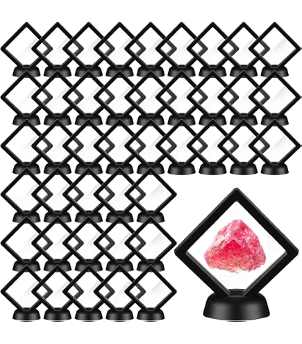 Pack De 3 Vitrinas Flotantes 3D Con Base – Soporte De Exhibición Para Joyas, Monedas Y Medallones, Marco De ABS Y TPU