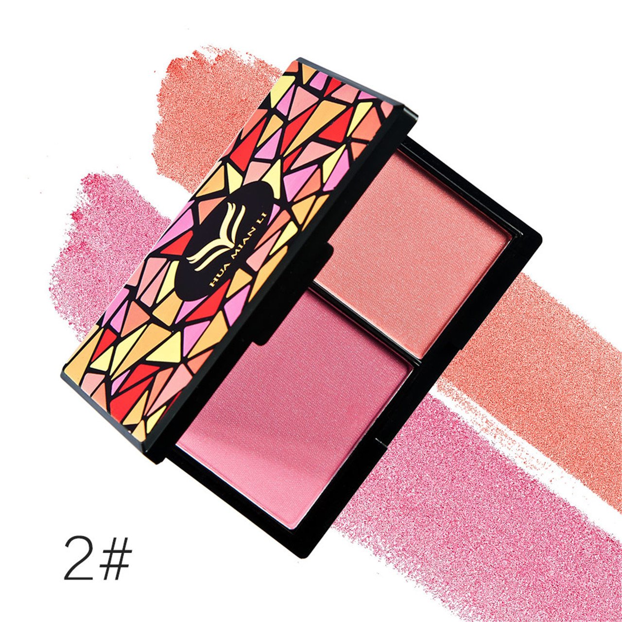 CCbeauty Blush Palette Makeup Blusher Powder Face Cheek Blendable Blush,Micro-pearlescent,#2