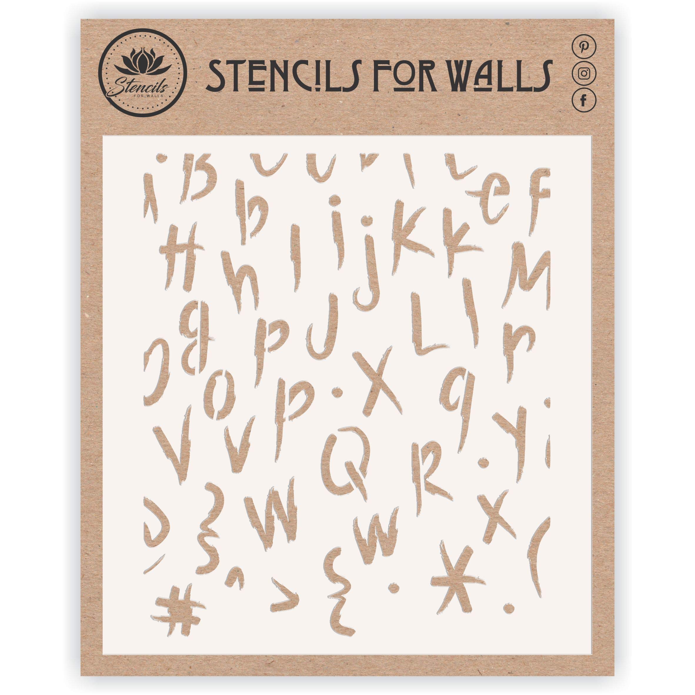 Alphabet Cake Stencil, 20.32 x 24.13 cm - Stencils for Walls Original Cake & Cookie Stencil use to Add Texture, Design and Accents to Any Cake, Cookie or Cupcake
