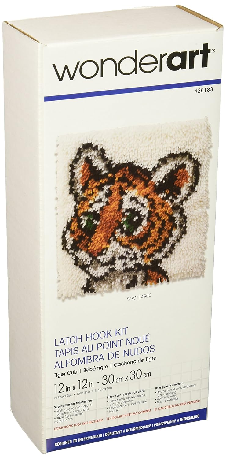 Wonderart Tiger Cub Latch Hook Kit 12 X 12 Amazon In Electronics