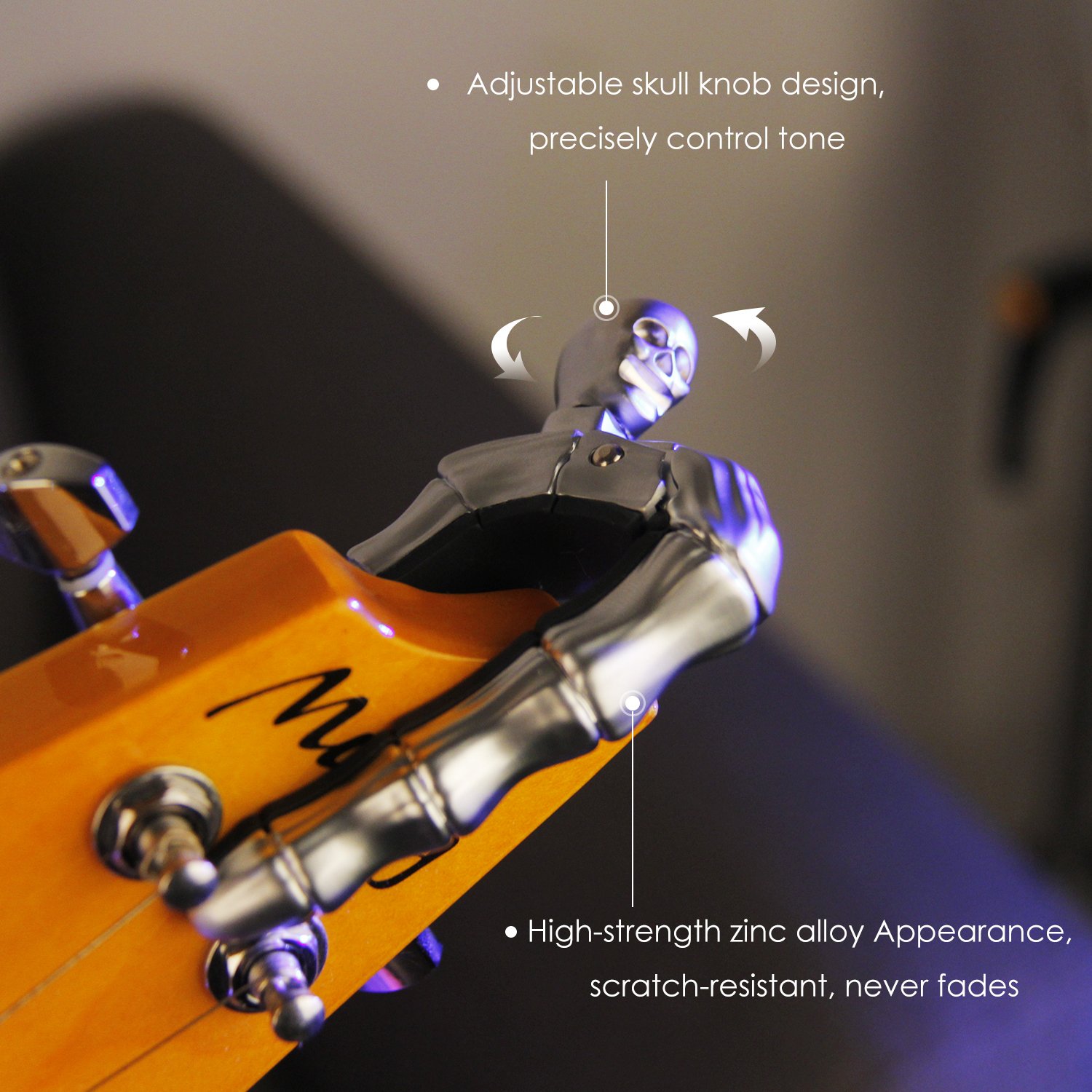 Mugig Guitar Capo Demon Style Deluxe Guitar Clamp for Bass Acoustic Guitar Electric Guitar Glossy Stainless Steel