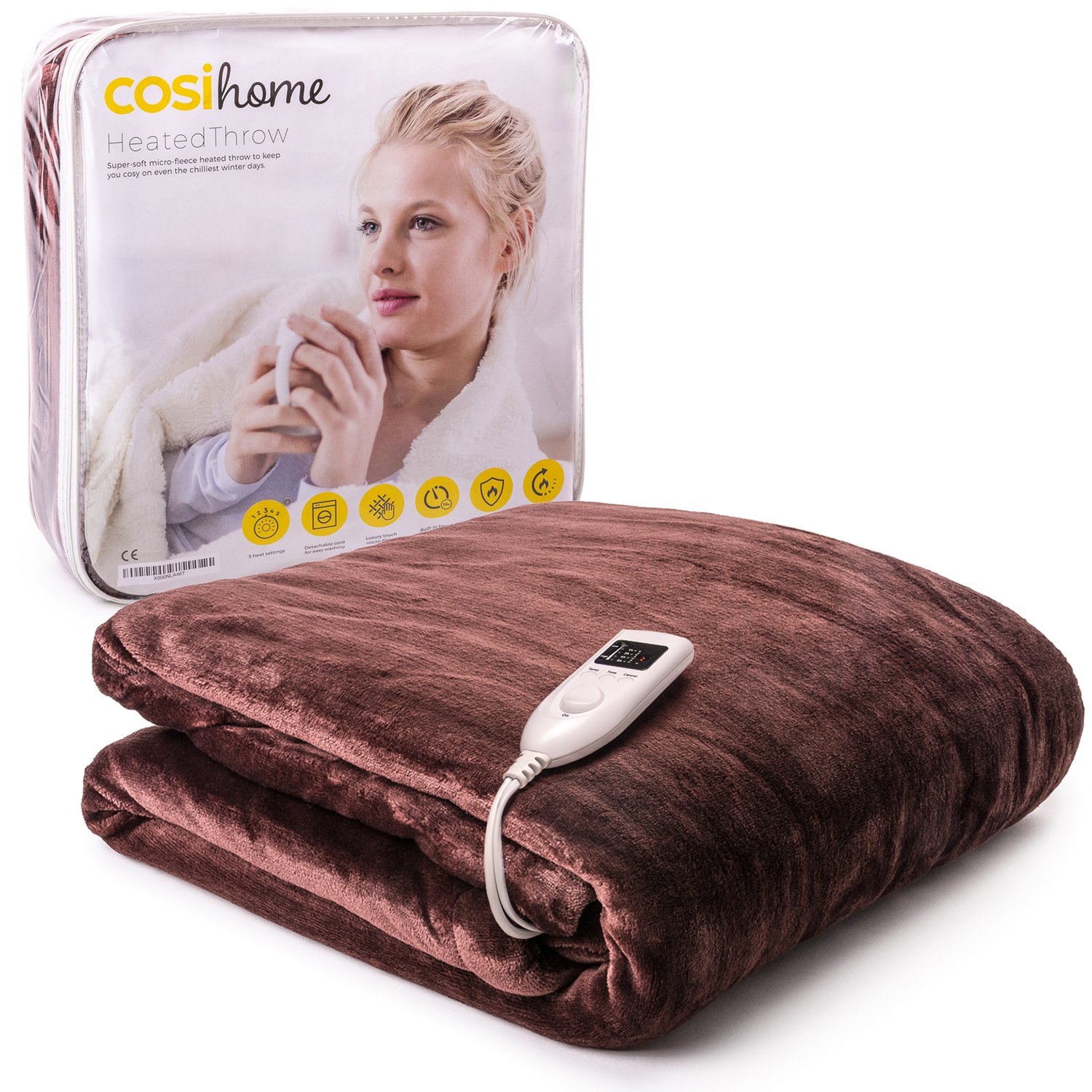 Cosi Home Luxury Electric Heated Throw Over Blanket Home Rulend