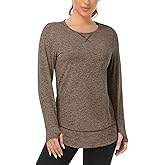 WOWENY Women's Thermal Fleece Workout Tops Long Sleeve Pullover Shirts with Thumb Holes for Sports Running Quick Dry