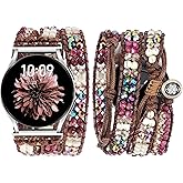 JR.DM Boho Beaded Handmade Braided Bracelet Band Women 20mm Compatible with Samsung Galaxy Watch 7/6/5/4/Active 2/4 Classic/6 Classic/5 Pro/FE 40mm 42mm 43mm 44mm 45mm 46mm 47mm