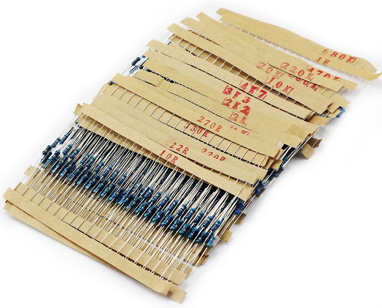 OCR 600pcs 30 Values Resistor Kit Assortment, 1 ohm -1M Ohm Resistor 1/4w ±1% Tolerance Metal Film Fixed Resistor