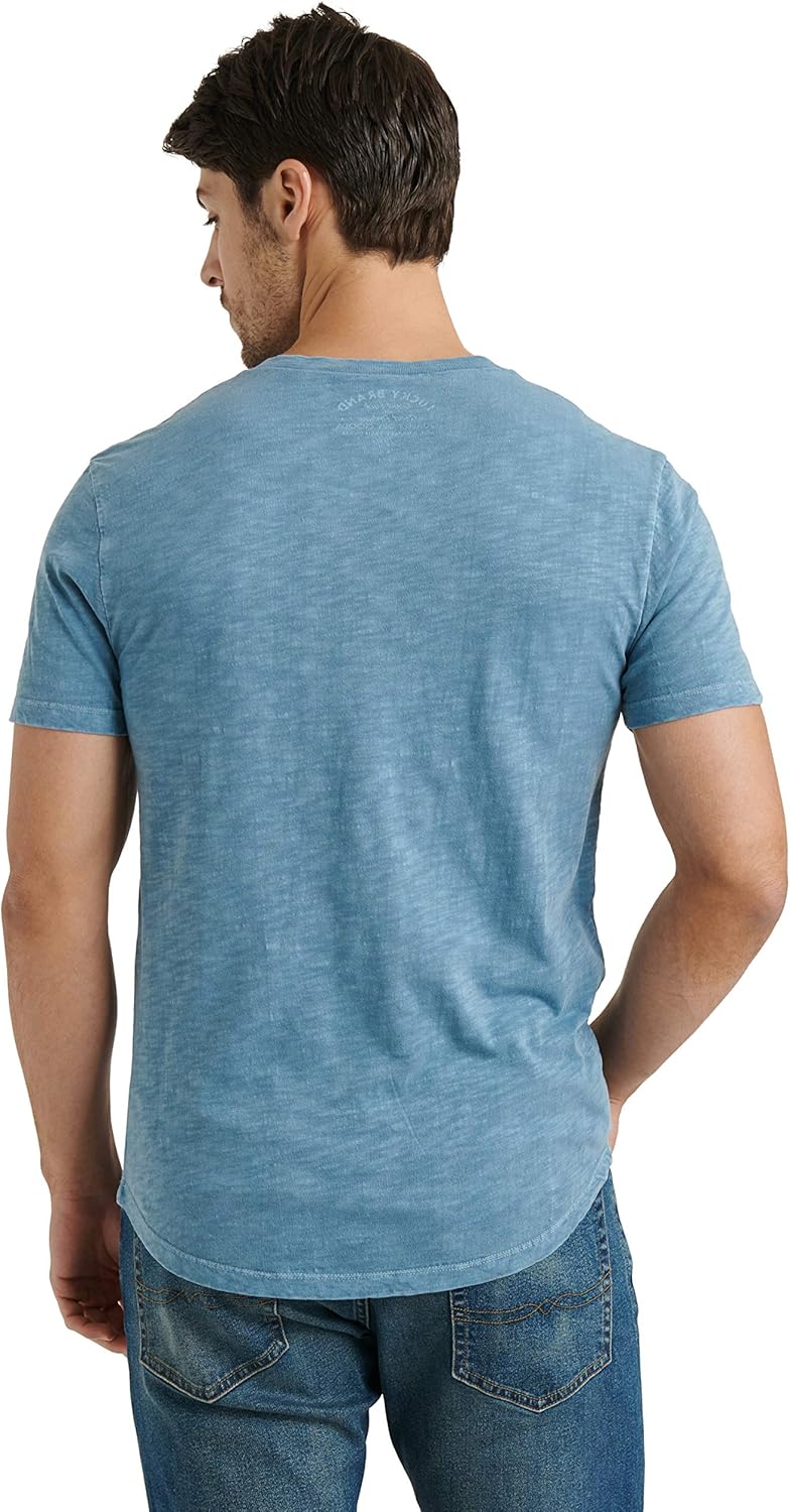 Lucky Brand Men's Short Sleeve Slub Henley T Shirt at  Men’s Clothing store