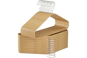 APRTAT Bamboo Hangers 20 Pack - Durable & Slim Coat Hanger - Suit Hangers with 360-Degree Rotatable Hook, Suit Hangers for Clothes, Jacket, Shirt, Tank Top, Pant (Natural, 20)