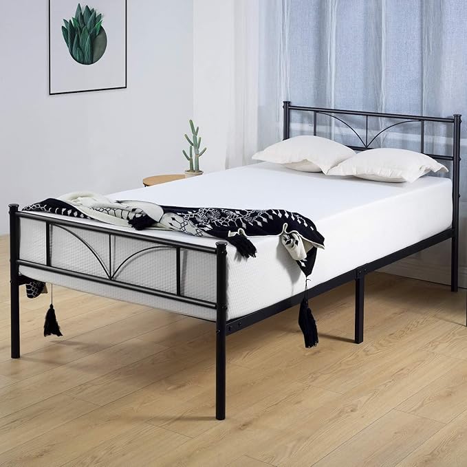 BedStory Marco de cama individual, plataforma de metal de 35,5 cm con