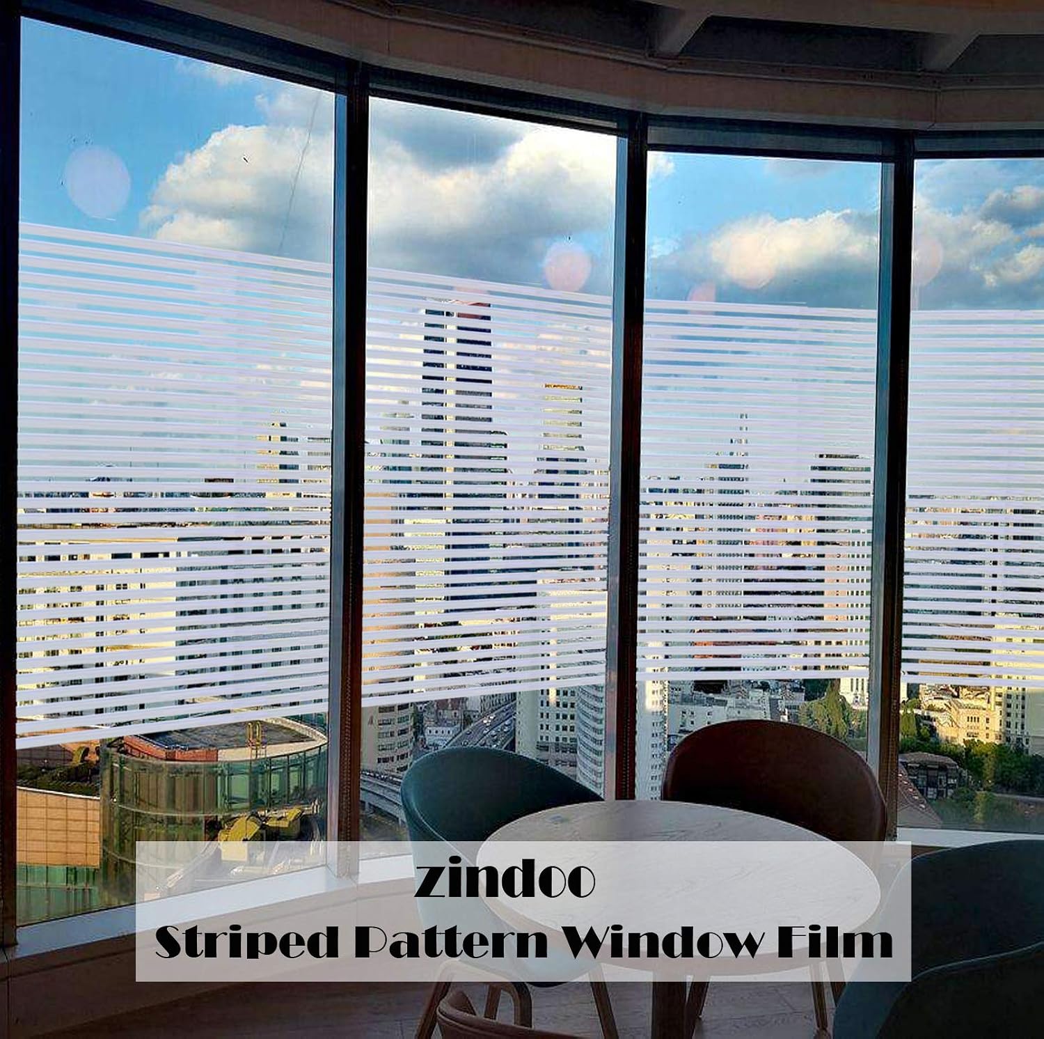 Zindoo Window Films Privacy Non-adhesive Office Glass Stripe Film Static Cling Privacy For All Kinds of Smooth Glass Surface Window Sticker 30 X 400CM - Image 4