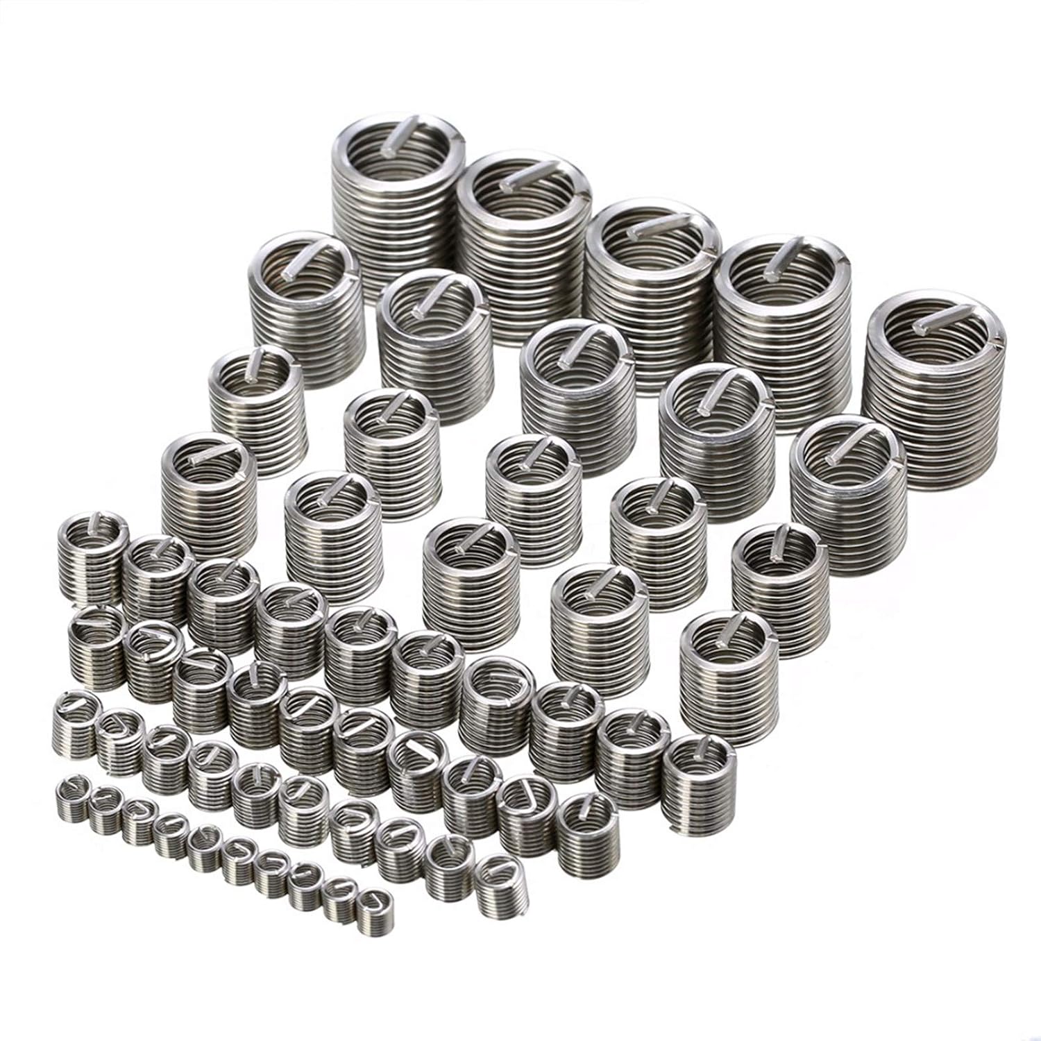 Thread Repair Insert Kit, 60pcs Stainless Steel Thread Repair Insert Kit M3 M4 M5 M6 M8 M10 M12 Helicoil Type