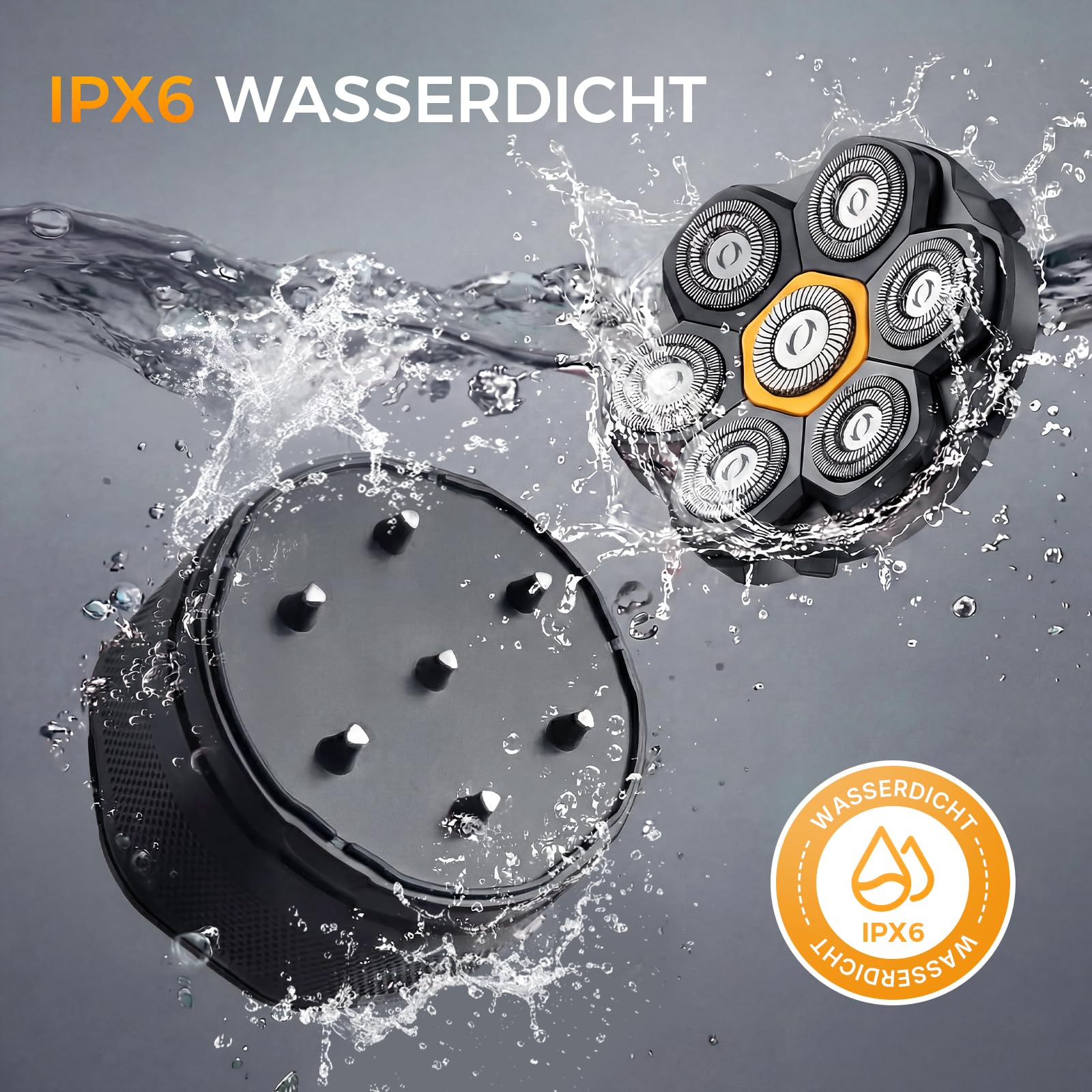 Glatzen Rasierer Herren, 180 Min Akku & flexibler 360grad-Scherkopf, Magnetische Leicht zu Reinigen, Beruhigt nach der Rasur, ohne Schnittgefahr und Hautirritationen, Shaver auch für Bart 2