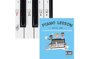 QMG Piano and Keyboard Stickers and Complete Piano Music Lesson and Guide Book; Designed and Printed in USA