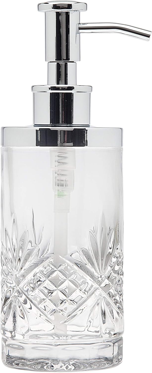 Godinger Lotion and Soap Dispenser Pump Bathroom Vanity - Dublin Crystal Collection: Home & Kitchen