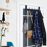 WEBI 6 Coat Hooks Over Door Hanger Rack for Towels Clothes Bathroom Black view 5