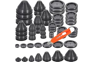 PERFSIGN Rubber Grommets Wire Protection,Closed Rubber Grommet,Firewall Solid Closed Hole,Firewall Plug Grommet Synthetic Wire Protection Hole Grommets,for Drill Hole Wire Electrical Appliance Plumbing