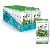 Gimme Seaweed Organic Roasted Seaweed Snack, Wasabi 10g, .35oz 12 Count | Keto, Vegan, Gluten Free, Great Source of Iodine &amp; Omega 3&rsquo;s, Healthy On-The-Go Snack for Kids Adults