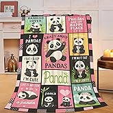 Panda Blanket Cute Panda Throw Blanket Fuzzy Plush Super Fleece Plush Soft Cozy Warm Stuff Animal Bedding Toddler Nursery Baby Blankets Gifts for Boys Girls Kids Adult Men Women 40"X50"