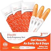 iHealth Early Pregnancy Tests, Early Detection at Home Pregnancy Test, 3 CT | hCG Test with 3-5-min results, Long Grip Handle for Easy Sampling, High Sensitivity, 3 individually sealed strips
