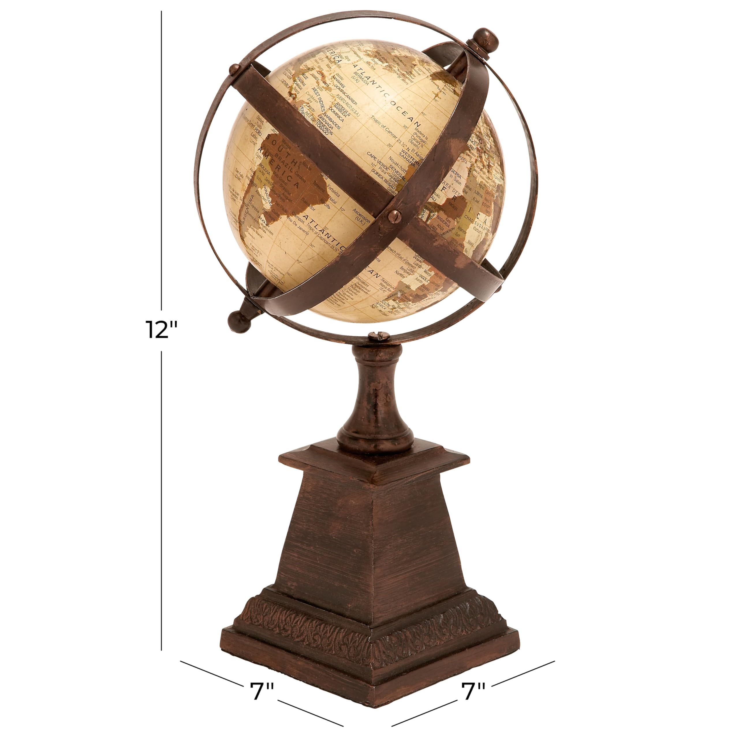 Deco 79 Aluminum Metal Globe, 7