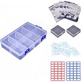 SZBUHNA Electronic Component Storage Organizer Kit | Equipped with 1 adjustable 8-grid boxes ,60 ESD Anti-static Bags,2 IC storage cases,30 Desiccants, 64 Labels