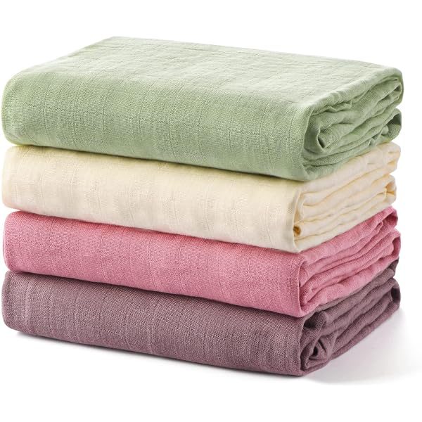 Preboun 6 Pack Muslin Swaddle Blankets - 47x47 Inch, Cotton, Classic Colors - View #12