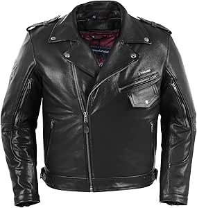 Pokerun Outlaw 2 0 Men S Leather Cruiser Motorcycle Jacket Black Large Everything Else Amazon Com