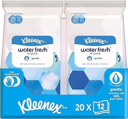 Kleenex Feuchttücher Gentle für unterwegs, sanfte Reinigung für Hände