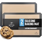 Zulay Kitchen Silicone Baking Mat 2 Pack &ndash; 16.5"&times;11.6" BPA-Free Reusable Baking Sheet, Heat Resistant 480&deg;F &ndash; Non-Slip Border, Perfect for Cookies, Bread, Pastries &amp; Oven Use - (Dark Gray)