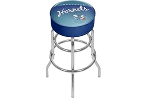 TRADEMARK GLOBAL NBA Charlotte Hornets Hardwood Classics Padded Swivel Stool, One Size, Chrome