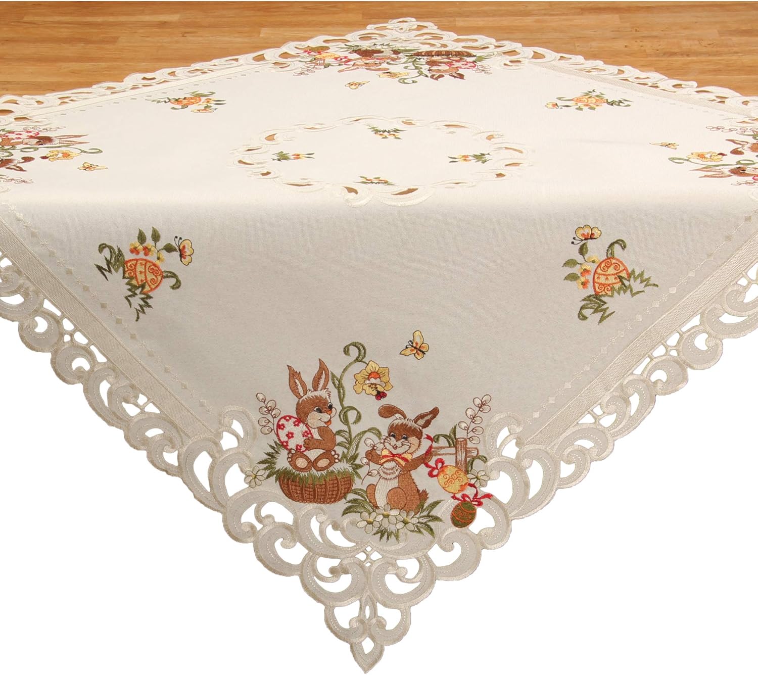 Easter Tablecloth Table Topper Bunny Egg