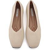 DUUCUB Flats for Women Foldable Ballet Flat Square Toed Knit Comfortable Ballerina Flats Womens Shoes