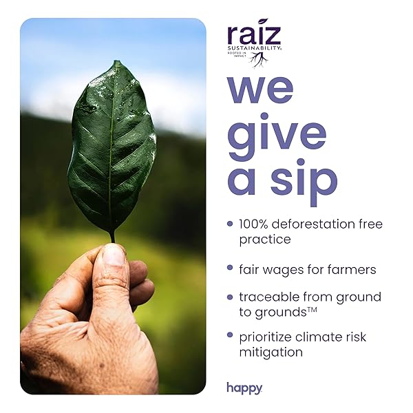 HAPPY COFFEE DARK ROAST COFFEE PODS, 22 COUNT, NOTES OF COCOA & CONTENTMENT, COMPATIBLE WITH MOST K-CUP BREWERS, RAINFOREST ALLIANCE CERTIFIED
