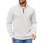 COOFANDY Mens Quarter Zip Pullover Sweatshirts Lightweight Long Sleeve Mock Neck Sweater Polo