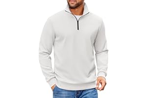 COOFANDY Mens Quarter Zip Pullover Sweatshirts Lightweight Long Sleeve Mock Neck Sweater Polo