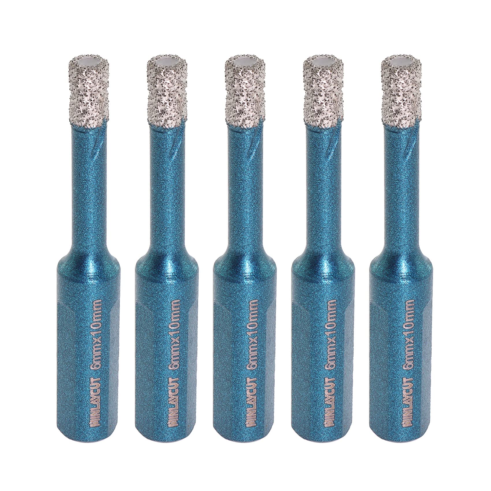 Porcelain Tile Drill Bits 6mm - MINLAYCUT 5PCS Diamond Hole Saw Core Drill Bit with Triangle Shank for Porcelain Tile Ceramic Granite Marble