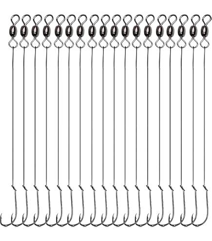 RONCHEN 60Pcs Fishing Leaders,Nylon-Coated Fishing Line Wire Leaders - View #8